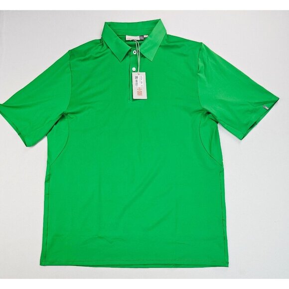 Kjus UPF 50+ Mens Size 2XL (56) Green Short Sleeve Neck Logo Superload Polo NWT - Picture 1 of 13